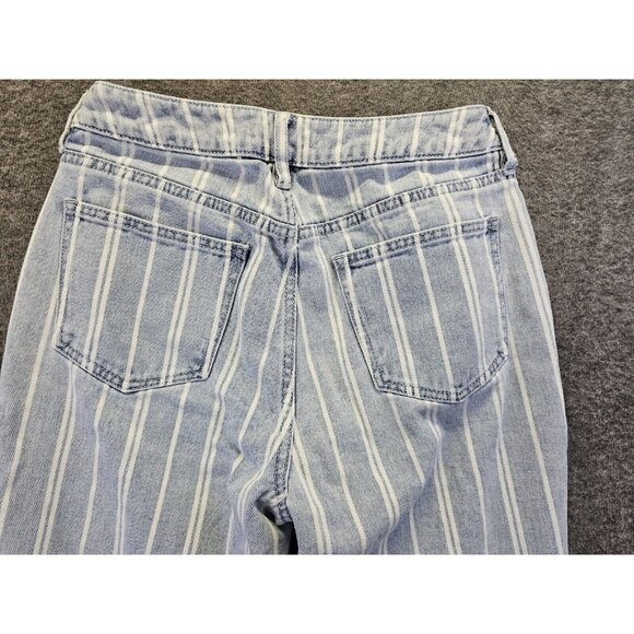PACSUN Jeans Womens Size 27 Mom Jean Blue & White Striped 100% Cotton - Picture 3 of 11